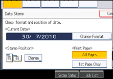Operation panel screen illustration