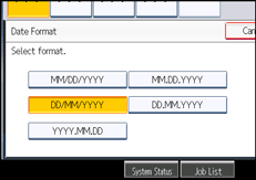 Operation panel screen illustration