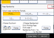 Operation panel screen illustration