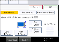 Operation panel screen illustration