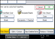 Operation panel screen illustration