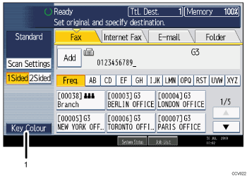 Operation panel screen illustration numbered callout illustration