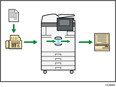 Illustration of paperless fax reception