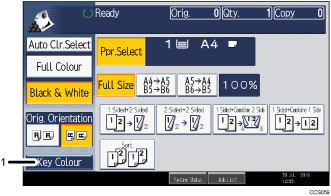 Operation panel screen illustration numbered callout illustration