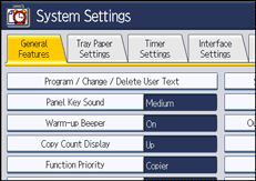 Operation panel screen illustration