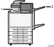 Illustration of output trays numbered callout illustration