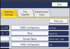 Operation panel screen illustration