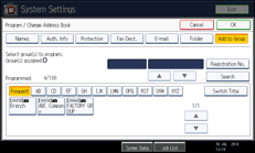 Operation panel screen illustration