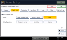 Operation panel screen illustration