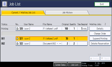 Operation panel screen illustration