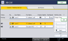 Operation panel screen illustration