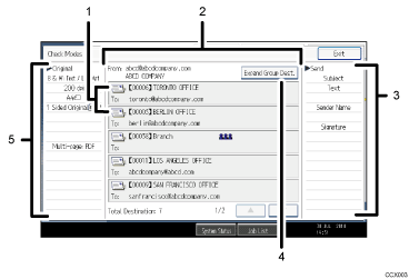 Operation panel screen illustration numbered callout illustration