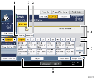 Operation panel screen illustration numbered callout illustration