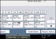 Operation panel screen illustration