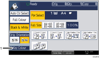 Operation panel screen illustration numbered callout illustration