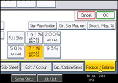Operation panel screen illustration