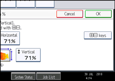 Operation panel screen illustration