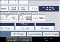 Operation panel screen illustration