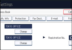 Operation panel screen illustration