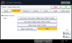 Operation panel screen illustration
