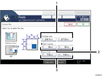 Operation panel screen illustration numbered callout illustration