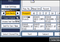 Operation panel screen illustration