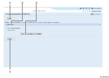 Darstellung der Webbrowseranzeige mit numerierter Abbildung