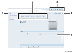 Darstellung der Webbrowseranzeige mit numerierter Abbildung