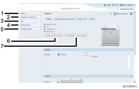 Darstellung der Webbrowseranzeige mit numerierter Abbildung