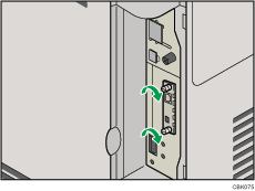 Иллюстрация задней стороны принтера