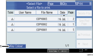 Operation panel screen illustration numbered callout illustration