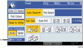 Operation panel screen illustration numbered callout illustration