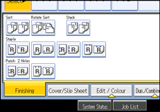 Operation panel screen illustration