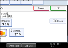 Operation panel screen illustration
