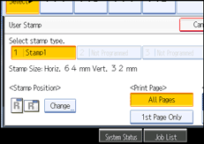 Operation panel screen illustration