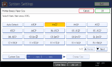 Operation panel screen illustration