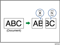 Illustration of page separation and length reduction