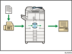 Illustration of paperless fax reception