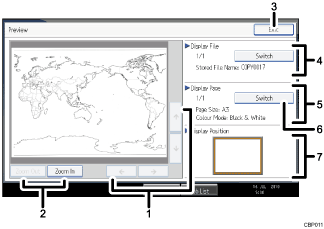 Operation panel screen illustration numbered callout illustration