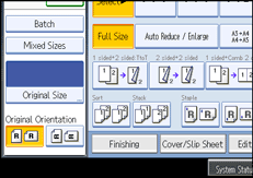 Operation panel screen illustration