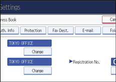 Operation panel screen illustration