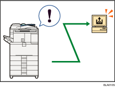 Illustration of monitoring and setting the machine via computer