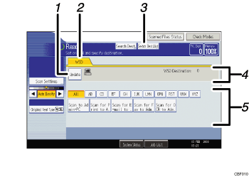 Operation panel screen illustration numbered callout illustration