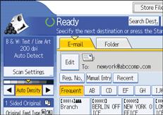 Operation panel screen illustration