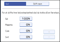 Illustration af betjeningspanelets skærm