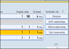 Illustration af betjeningspanelets skærm