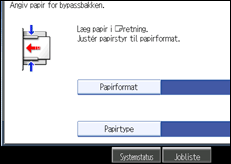 Illustration af betjeningspanelets skærm