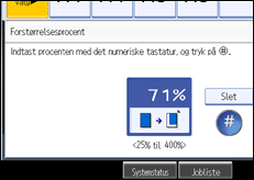 Illustration af betjeningspanelets skærm