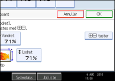 Illustration af betjeningspanelets skærm