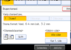 Illustration af betjeningspanelets skærm